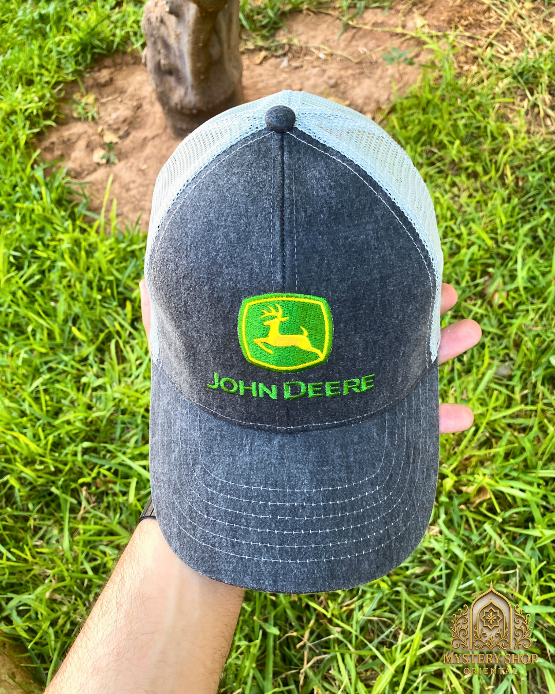 Casquette maille arrière grise John Deere